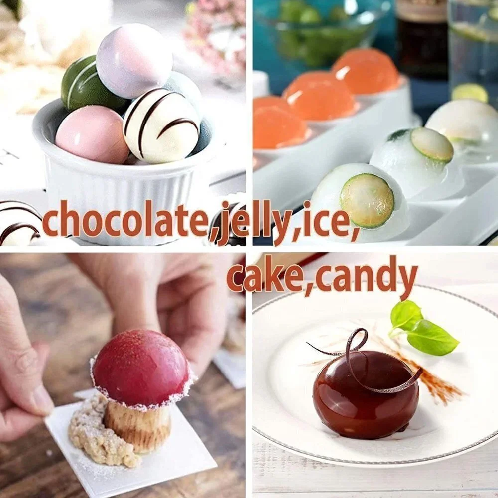 SILICONE SEMI SPHERE BAKING MOLDS SET OF 4